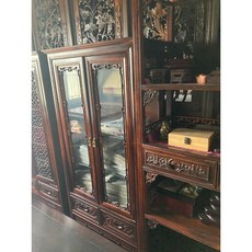 {超人氣大賣場} 玻璃展示櫃書櫃組合，明式開放藝品架，多層收納防塵美觀, 81*40*154玻璃櫃（層板是玻璃）