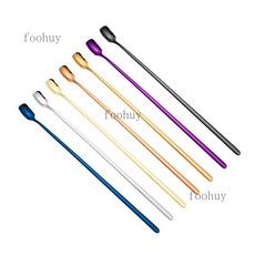 304不鏽鋼長柄攪拌勺 - 小湯匙/調料勺/咖啡勺/調酒勺/加長冰勺/甜品蜂蜜勺, 不鏽鋼長柄勺（7色各1支）, 1個