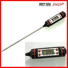 嚴選SHOP 探針溫度計 食品溫度計 咖啡溫度計 筆式溫度計 電子溫度計 料理烘培溫度計 針式溫度計, 1個, 不鏽鋼探針 無附電池