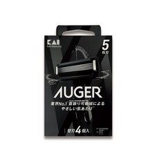 日本KAI貝印-AUGER男士修容刮鬍刀替換刀片4入/盒B-4AG, 1個, 4片