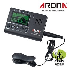 AROMA AMT-560 三合一調音器 節拍器 拾音夾 電池 適用烏克麗麗 吉他 小提琴 貝斯 直笛, 1個