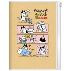 2026年 家計簿 行事曆 收支本, 1個, 25K-魚貓（2026年）