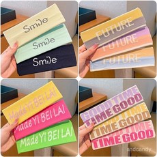 兒童束髮帶運動頭帶男女針織可愛護頭跑步籃球街舞吸汗帶頭飾髮飾, 40#藍色+灰色GOOD TIME【2件,無規格, 1個