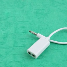 스테레오 젠더 Y형 4극 2분배 20cm 화이트 연장 eso+6280IA, 1개