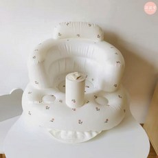 萌萌屋 嬰兒學坐充氣椅 寶寶幫寶椅 內建打氣筒 防寒材質, (新款)鬱金香