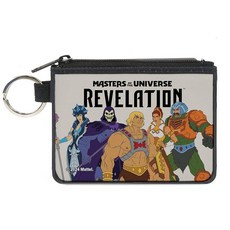 [ 1262070 ] 마스터 오브 더 유니버스 지갑 지퍼 클러치 레벨레이션 그룹 및 로고 화이트 블랙 캔버스 멀티컬러 캐주얼