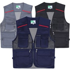 MARK Apparel 男款夏季背心工作背心 大尺碼口袋團體工作背心