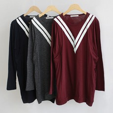 마더라이크 임산부 V나염양지퍼수유티 빅사이즈 수유복