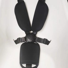 五點式 餐椅 寶寶安全帶 嬰兒推車 安全防護帶 五點式安全帶寶寶藤椅車餐桌椅嬰兒童推車三點式安全帶通用固定扣, 加厚240圓形5點黑+護肩黑+護跨黑, 1個