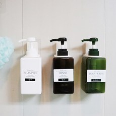 이거찜 인테리어 효과 만점 샴푸 소분통/샴푸린스 디스펜서 일반형 거품형, 라벨 영어강조(화이트), 1개