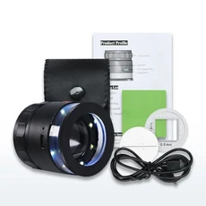 새로운 10배율 충전식 스케일 루페 돋보기 K9 광학 유리 4개 LED 및 UV 조명 내구성이 뛰어나고 가벼운 보, 01 GEM-446, 01 10배