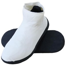 LSDWL 방수 신발 커버 2쌍 레인 슈 재사용 가능한 실리콘 미끄럼 방지 커버 야외용 여성 및 남성용 슈즈 투명 스몰 122563, 라지, 업그레이드 화이트