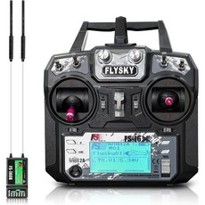 플라이스카이 FS-i6X 10채널 2.4GHz RC 송신기 컨트롤러 (FS-iA10B FS-iA6B 수신기 포함) 드론 비행기 자동차 탱크 보트용, i6X ia6B