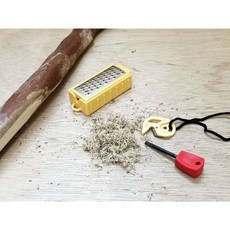 鎂棒打火棒刮樹皮組合，登山露營烤肉野炊必備，野外求生營火打火石, 1個, 刮樹皮組合,黃