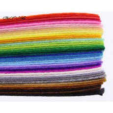 밝은 색상 1mm 하드 펠트 DIY 펠트 공예 예술 공예 및 봉제 스크랩북 Hometextile 40 믹스 색상, 보여진 바와 같이, 15cm X 15cm