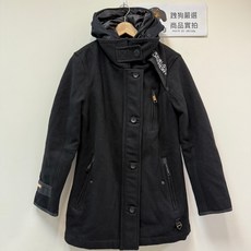 極度乾燥 Superdry Premier Pea 經典絕版款 女款 厚實 連帽 排扣 羊毛 大衣 風衣 外套 M 黑色, 黑,M, 1個