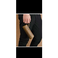 復古手工大容量男士簡約筆袋 瘋馬皮頭層牛皮鉛筆袋