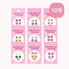 봉봉프렌즈 어린이 붙이는 스티커귀걸이 세트 10개 묶음, 1개