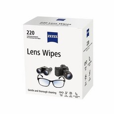 ZEISS 蔡司鏡頭清潔濕巾 220片 單獨包裝 溫和清潔, 220個, 光學拭鏡紙