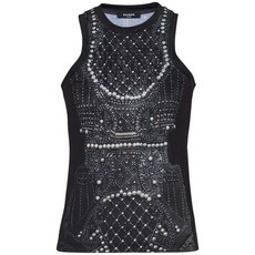 발망 자수 프린트 탱크 탑