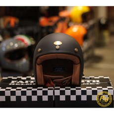 P&J 捷寶 Faith Retro 2 復古安全帽 消光黑 3/4 小帽體, 1個