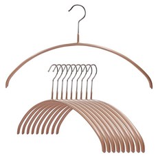 MAWA Reston Lloyd 금속 옷걸이 미끄럼 방지 코팅 스틸 행거 셔츠 블레이저 버튼 다운 스웨터용 어깨 덩어리 없음 360도 회전 가능한 후크 10개 세, 라떼/베이지