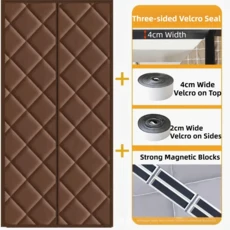 면도어 커튼 방음 두꺼운 자석 무타공 단열 에어컨 공간용, 05 80X190cm, 02 Grey Fully Enclosed