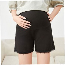 임신 출산 산모 편안한 착용감 배 부분 레이스 장식 숏팬츠 속옷 잠옷 하의
