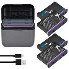 JINVAL Insta360 X4 건전지 2400mAh 보충 + 360 ONE X 4 행동 사진기를 위한 빠른 충전 이중 케이스를, 04 4 battery 1 charger