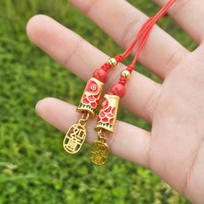 리브온 황금 미니 잉어 키링 승진 합격 재물운 풍수 소품, 1개, 상세페이지 참조