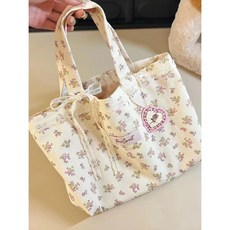 韓系 大容量 帆布 托特包 新款 花朵 通勤 單肩包 手提包