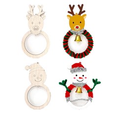 조앤안 크리스마스 모루 리스 만들기 트리 오너먼트 어린이 미술 만들기, 1개, 크리스마스모루리스(눈사람)