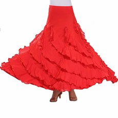 볼룸 댄싱 빅 레이스 파티를 위한 리미만 우아한 여성 라틴 댄스 롱 스윙 스커트