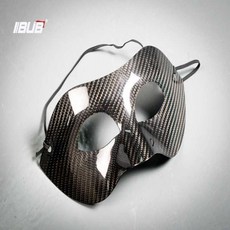 BUB 真碳纖維 舞會面具 派對個性帥氣, 純黑半臉, 1個