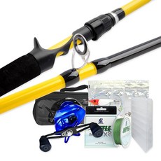 [초보 환영] 999피싱 쭈꾸미 낚시 풀세트 쭈갑전용 선상 낚시대 베이트릴, 1.8M, 우핸들 (블루)