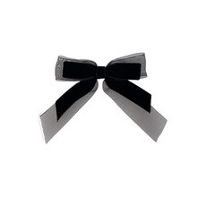 EZ PEACH 바레타 대형 심플 하트형 광택감 나비 매듭 진주 라인 세미 매트 파이프 헤어 액세서리 여성용 헤어 액세서리 헤어 클립 헤어 액세서리 리본 (Black02)