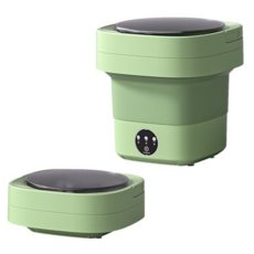 迷你摺疊洗衣機 便攜式小型洗衣機 藍光抑菌 模擬手洗 宿舍洗衣神器, 綠色, 折疊洗衣機JL-001