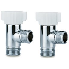 2팩 비데 T-어댑터 2.2cm x 2.2cm x 1.3cm(7/8x2.54cm x 7/8x2.54cm x 1/2x2.54cm) 하이브리드 금속 및 플라스틱 3방향 티 커넥터, 2팩 비데 T-어댑터 2.2cm x 2.2cm x 1.