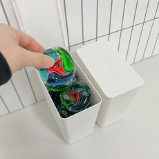 하이어데코 미니 캡슐 세제통 보관함, 1개, 화이트