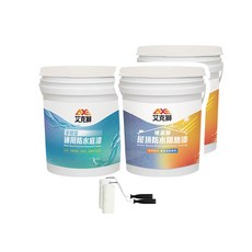 艾克獅 屋頂防水隔熱漆 套組 L510+L551 20坪 基本版, 1個, ★20坪套組★清爽灰(贈滾刷2支),含稅價(開發票)