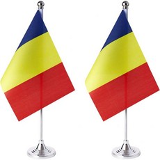 ZXvZYT 2팩 포르투갈 테이블 깃발 작은 미니 책상 스탠드 베이스 국제 페스티벌 이벤트 축하 장식 홈 오피스 장식, Romania