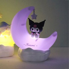 [산리오] 쿠로미 초승달 피규어 무드등, 없음