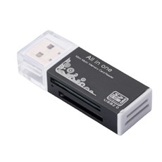 메모리 스틱 T-Flash/M2/MS 카드 리더기용 USB 2.0 카드 리더기 4 in 1 멀티 카드 리더기 메모리 어댑터, 검은색