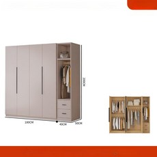 낮은이불장 장롱 수납 조립식 미니 장농 보관함 수납장 이불장 원룸 원목, 2개 또는 2개 이상, 밀크커피 4 180x50x200 측면 캐비닛 포함