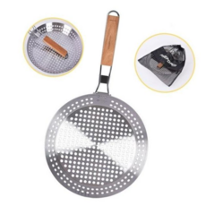 스텐 직화 타공 후라이팬-30.5cm 접이식 휴대용, 없음