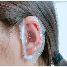 일회용 비닐 귀마개 이어캡 염색용 귀커버, 300매