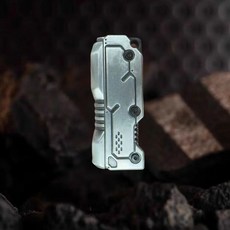 H 嚴選好物-全新保真 機魂旋轉推拉磁力槍栓閤金機械推牌黑科技金屬潮玩edc解ya玩具A, 復古銀色, 1個