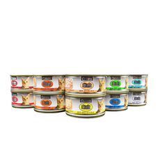 Catuna 白金貓罐 10種口味 80g 24罐, 1個, 24罐(鮪魚+蔬菜+蛋黃)80g