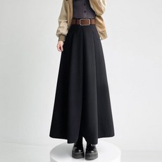 여성 모직 스커트 하이웨스트 날씬해 보이는 벨트 스커트