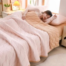 꽃 봄 여름 담요와 베개 커버 피부 싱글 더블 퀼트 니트 통기성 에어컨 이불, 01 200x230cm 3 pcs set, 2. 200x230cm 3 pcs set / H. 16